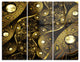 "Brown Metallic Fabric Pattern" Digital Metal Wall Art, 3 Panels, 36"x28"