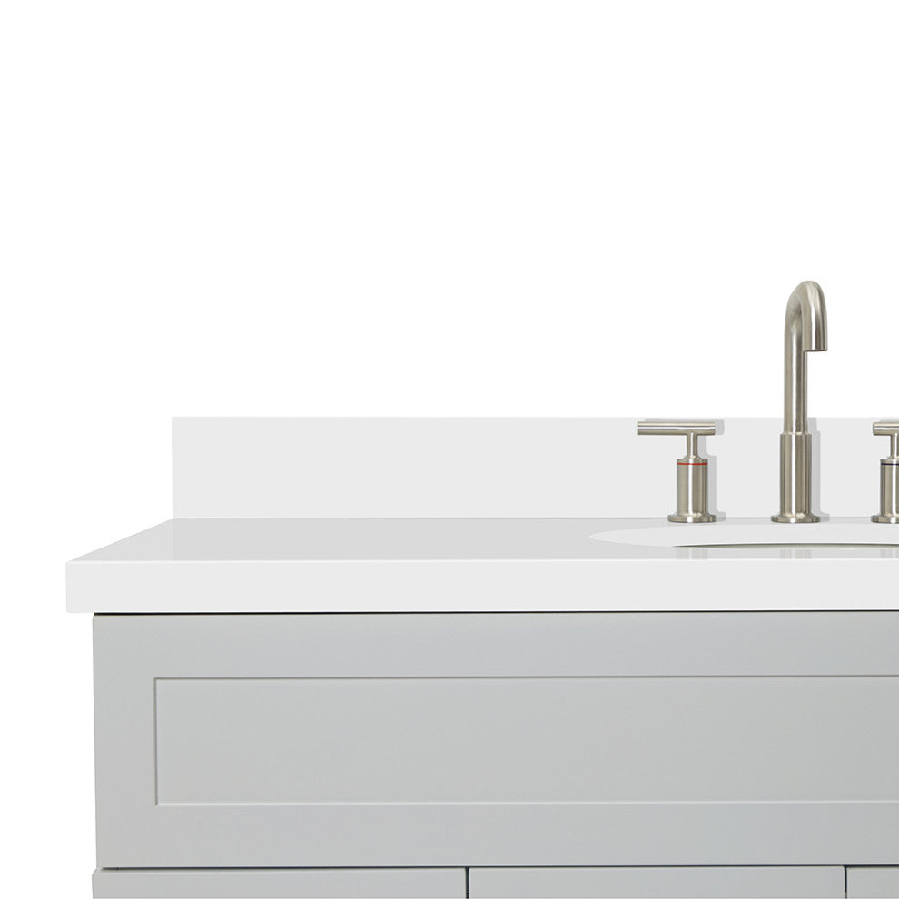 Ariel Hamlet 49" Oval Sink Bath Vanity White Quartz Grey
