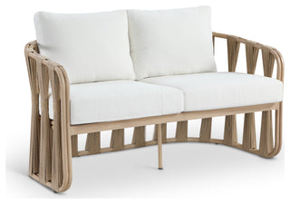 San Pietro Upholstered Patio Loveseat, Cream