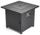 Matte Black Square Propane Fire Pit With Cover