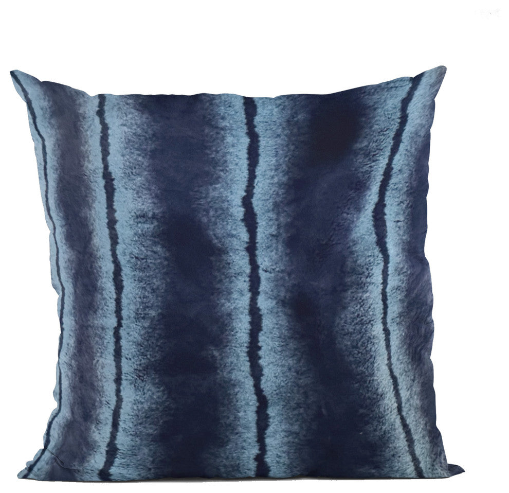 Plutus Blue Fluffy Fields Faux Fur Luxury Throw Pillow, Blue, 20" x 26" Standard