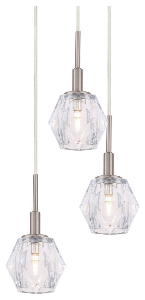 Woodbridge Lighting Jewel 5-Light Cluster Pendant, Satin Nickel