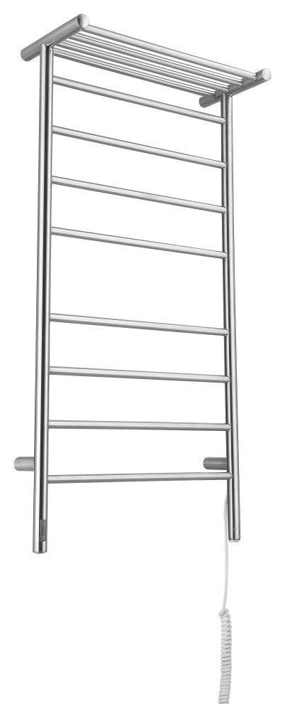 Ancona Piazzo OBT 8-Bar Towel Warmer, On-Board Timer, Brushed Stainless Steel