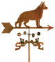 German Shepherd Weathervane With Post Mount