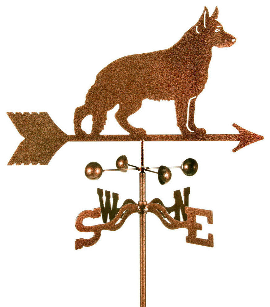 German Shepherd Weathervane With Post Mount