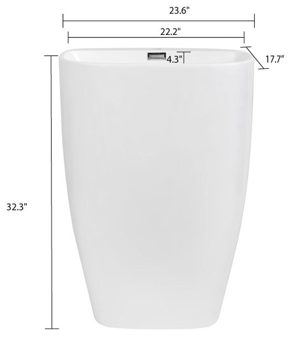 24" Streamline K-1680-24 Solid Surface Resin Freestanding Basin