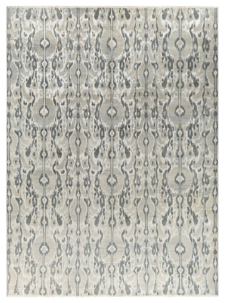 Ikat One-of-a-Kind Handmade Area Rug Gray, 8' 10" x 11' 10"