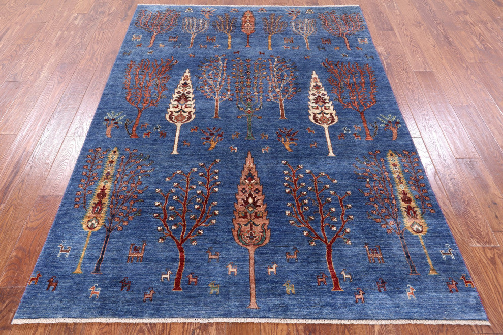 5' 9" X 7' 8" Tribal Persian Gabbeh Handmade Wool Rug Q9615