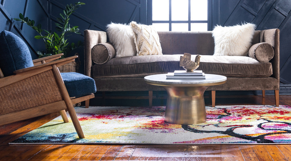 Unique Loom Ivory Lyon Larimar 3' 3 x 5' 3 Area Rug