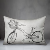 Floral Gray Bike 14"x20" Spun Poly Pillow