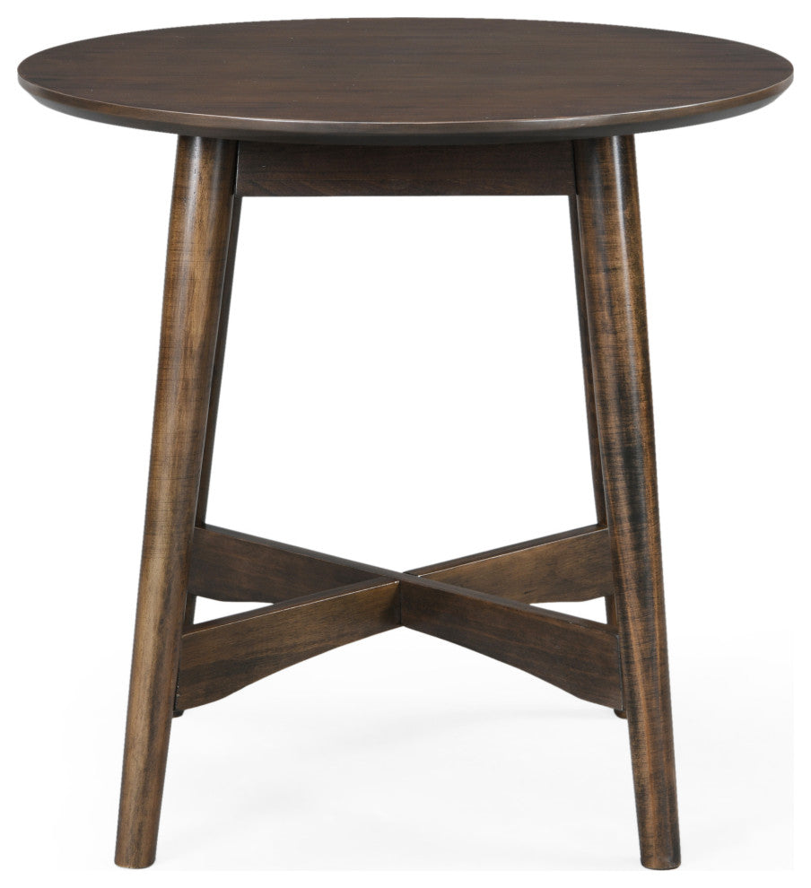 GDF Studio 3-Piece Bistro Set, Mid-Century End Table & 2 Chairs, Beige/Black