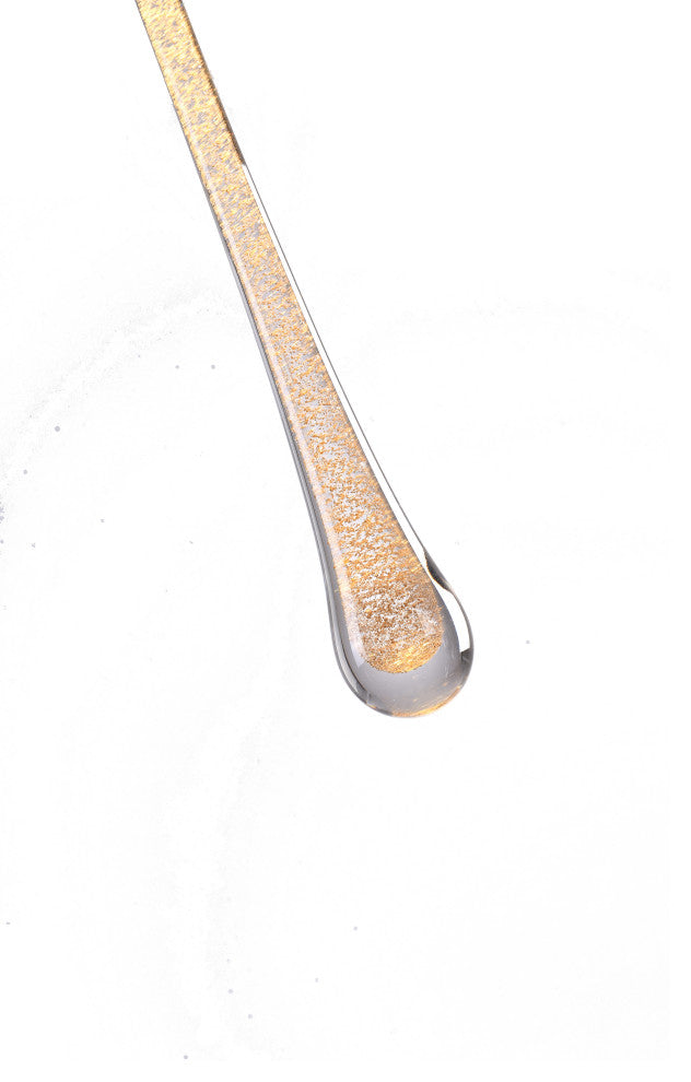 Gold Metal LED Pendant With Dusted Clear Glass