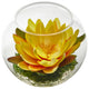 8" Lotus Artificial Arrangement, Glass Vase