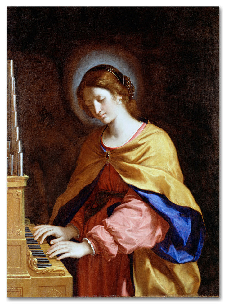 Guercino 'St Cecilia' Canvas Art, 19 x 14