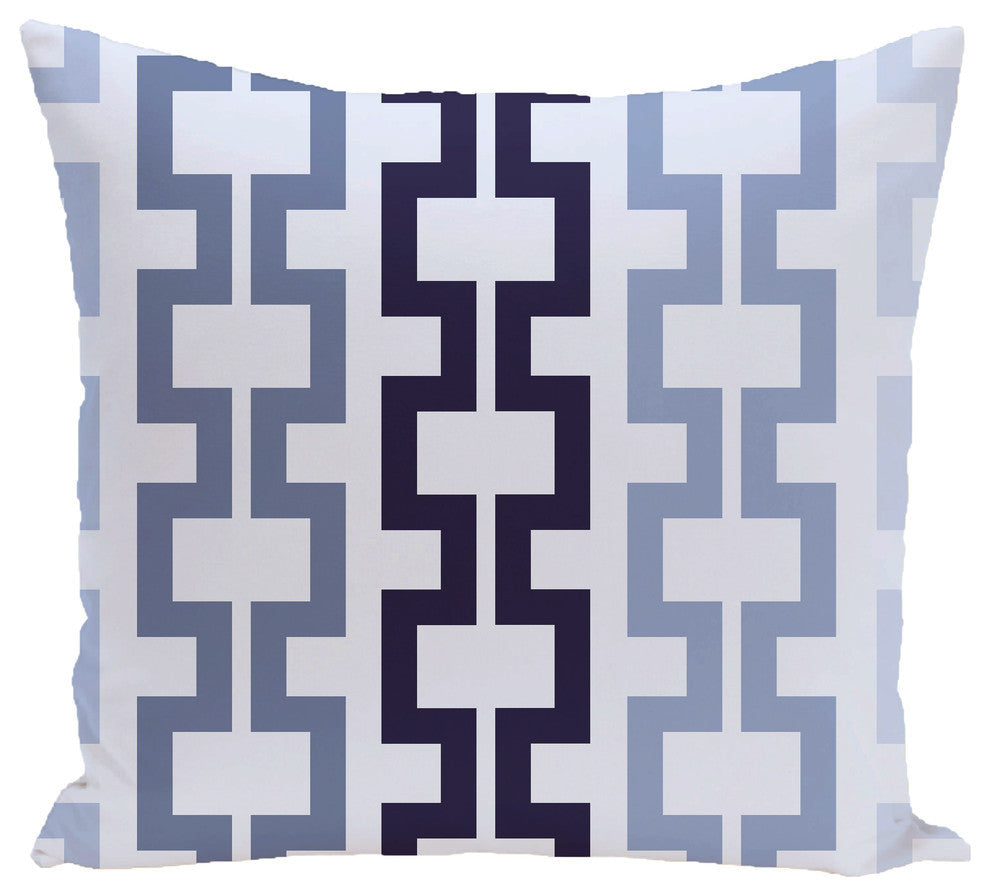 Cuff-Links Geometric Print Outdoor Pillow, Bewitching, 18"x18"
