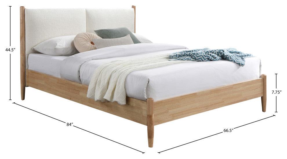 Arbor Upholstered Bed, Cream, Queen