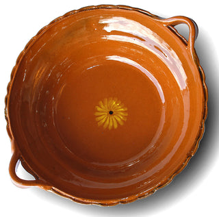 Ancient Cookware, Mexican Clay Unlidded Cazuela, Large, Terracotta, 3 Quarts, Te