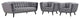 Bestow 3-Piece Velvet Sofa and Armchair Set Gray