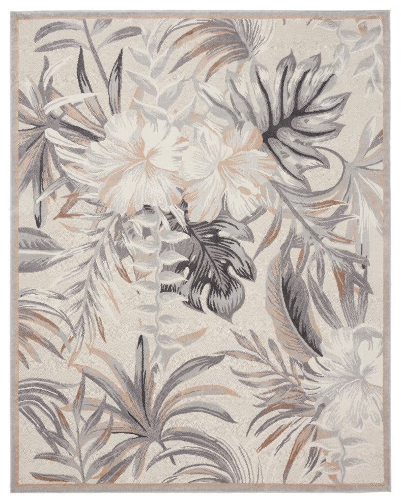 Nourison Seaside 7'10" x 9'10" Ivory/Grey Coastal, Nautical and Beach Indoor Rug