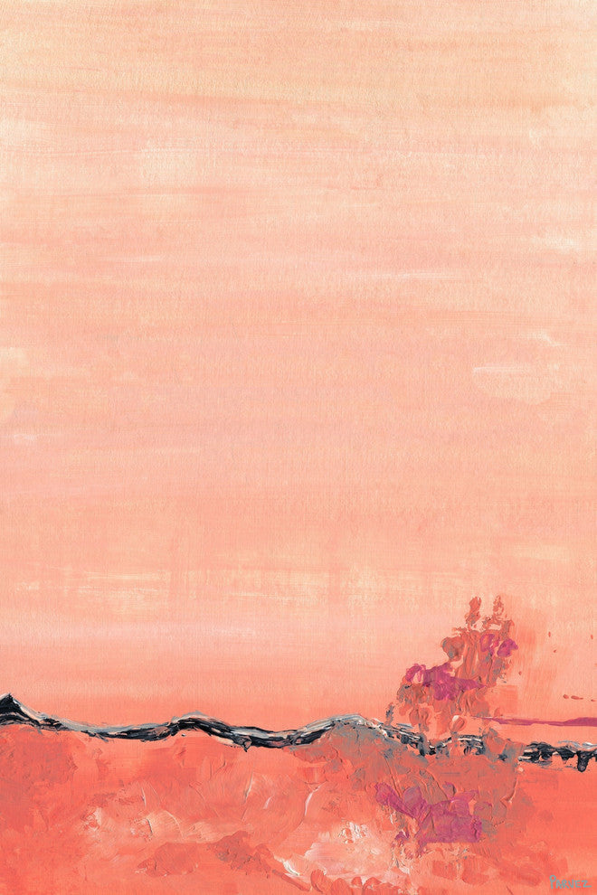 "Apricot Wave" Painting Print on Wrapped Canvas, 40"x60"