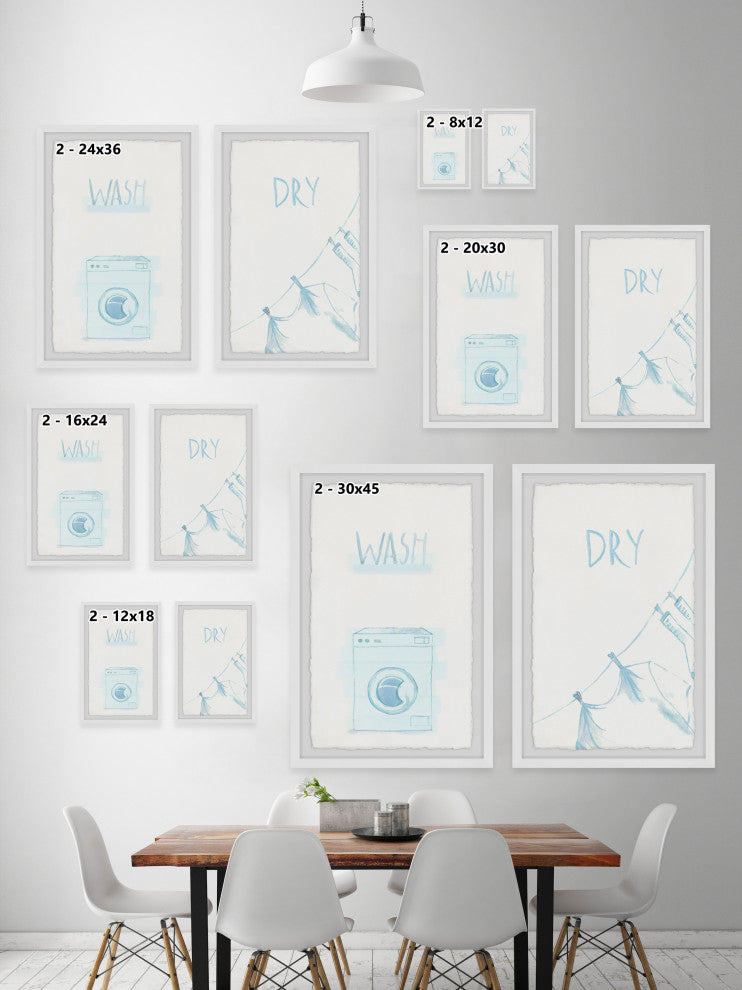 Wash Dry Diptych, 2-Piece Set, 30x45 Panels