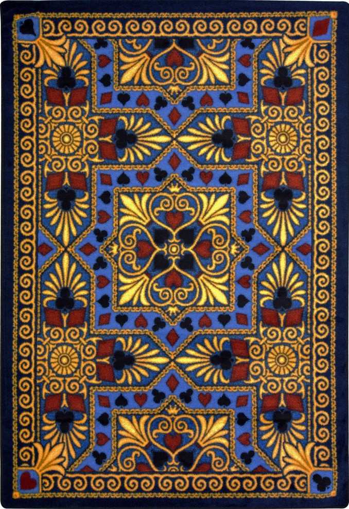 Games People Play Rug, Jackpot, 5'4"x7'8", Navy