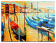 "Colorful Venice" Painting Metal Wall Art, 3 Panels, 36"x28"