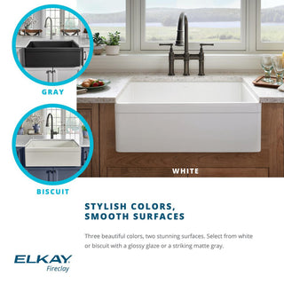 SWUF28179MG Elkay Fireclay 30" Farmhouse Sink, Gray