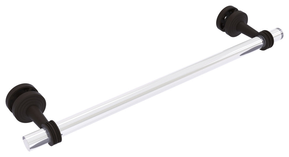 Pacific Beach 18" Shower Door Towel Bar with Dotted Accents, Oil Rubbed Bronze
