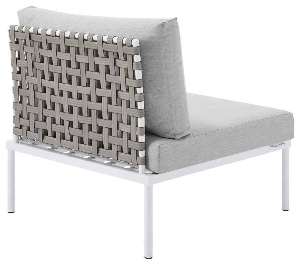 Harmony 8-Piece Sunbrella Basket Weave Outdoor Patio Aluminum Sectional Sofa Set