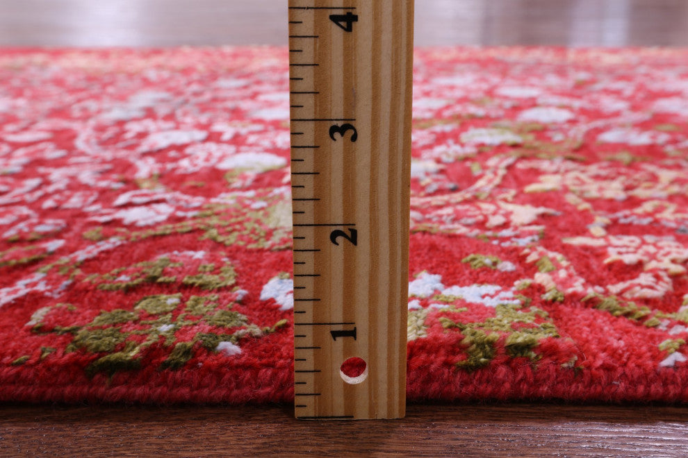 Runner Modern Wool and Silk Handmade Rug 2' 7" X 12' 1" Q11820