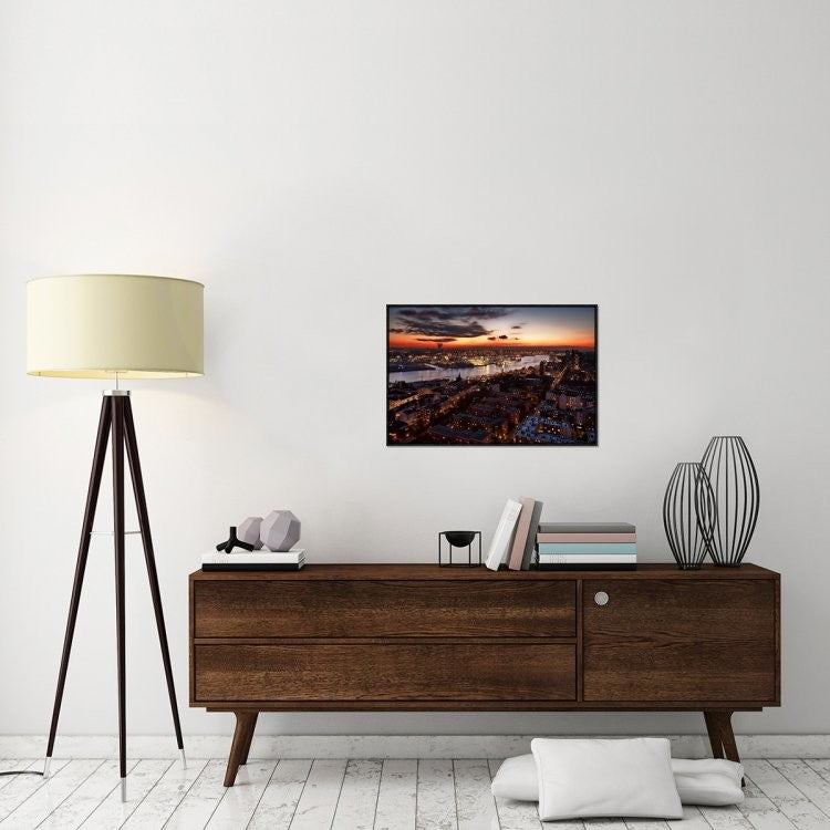 "Wintersunset" Framed Canvas Giclee by Stefan Kloren, 31x21"