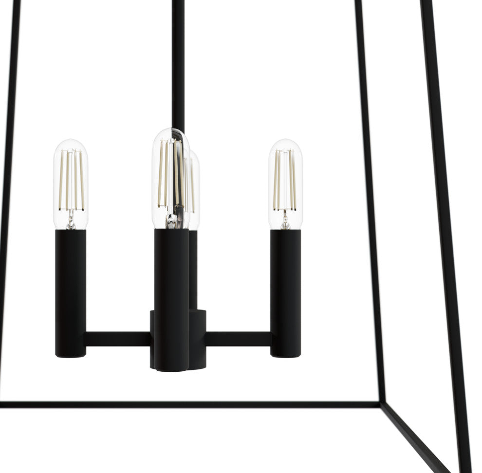 Fair Oaks Flat Matte Black 4 Light Pendant