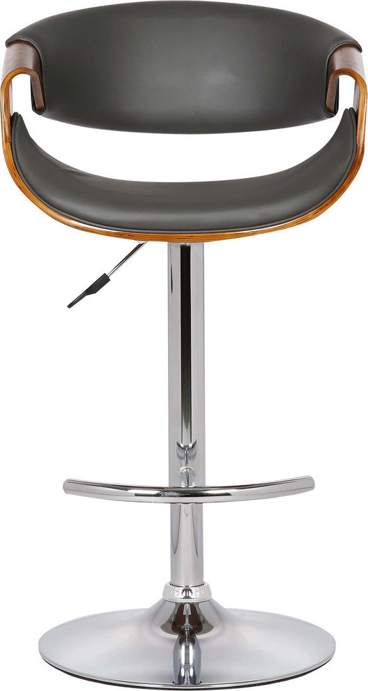 Butterfly Swivel Bar Stool, Walnut and Gray