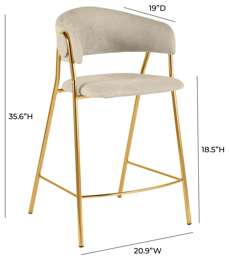 Lara Cream Counter Stool, Set of 2