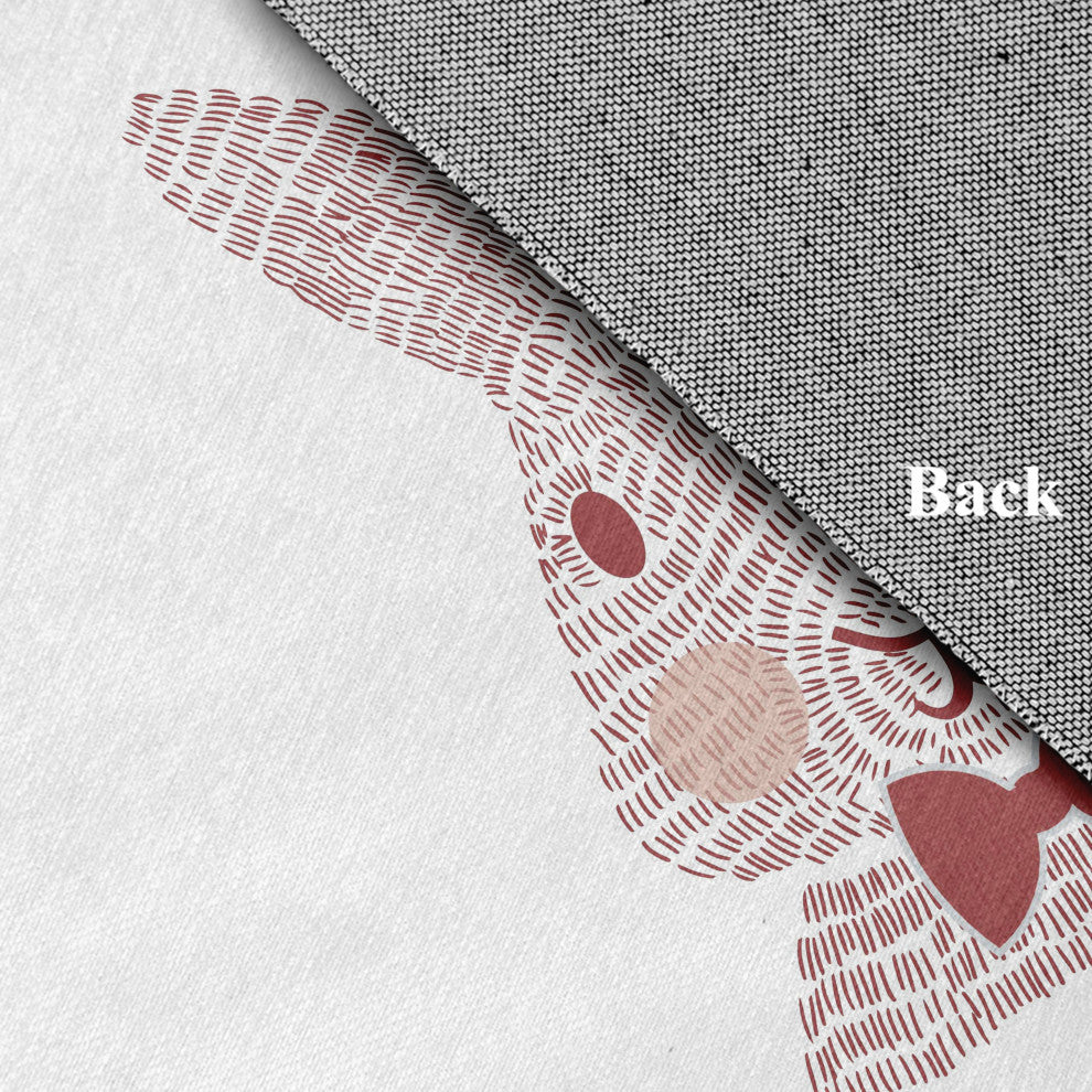 Monochrome Bunny Easter Chenille Rug, Ligonberry Red, 2'x3'