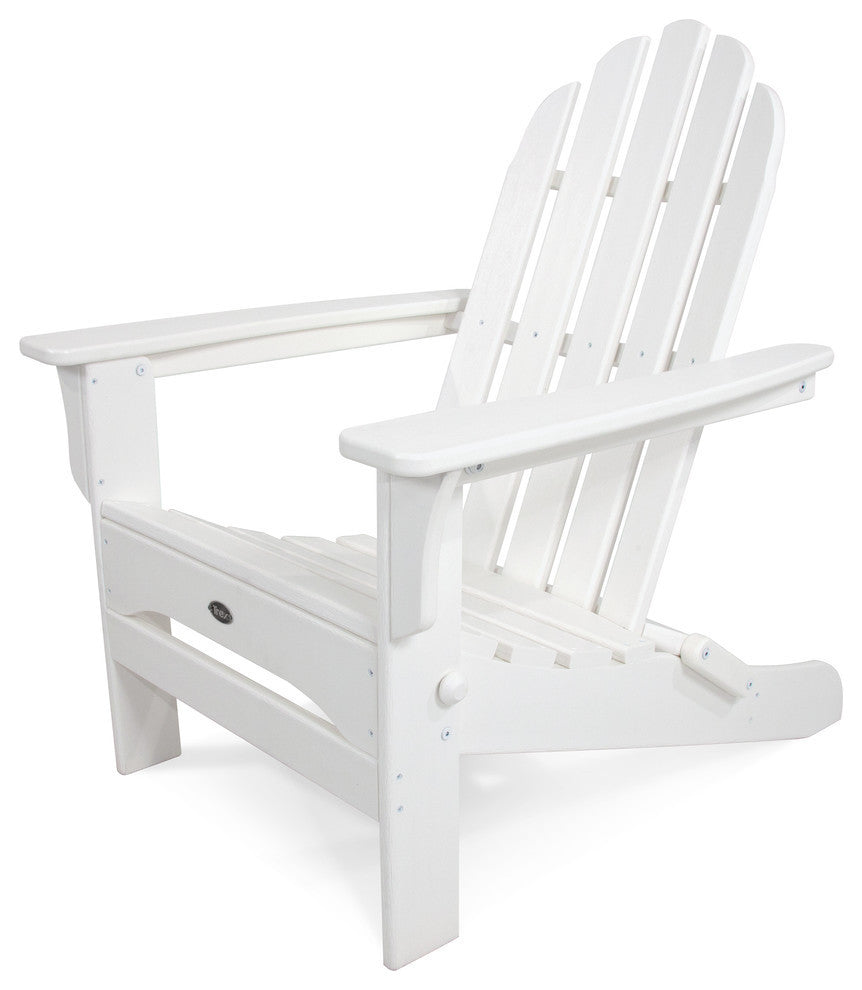 Trex Outdoor Furniture Cape Cod Folding Adirondack, Classic White