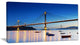 "Hong Kong High Bridge At Night" Sea Bridge Canvas Wall Artwork, 40"x20"
