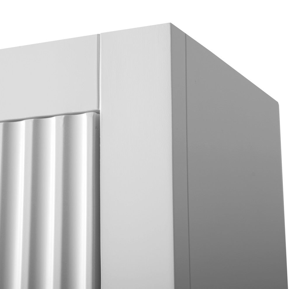 Vanity Art 24" Wall Mounted Bathroom Storage Cabinet, Linear White, Matte Black Handle