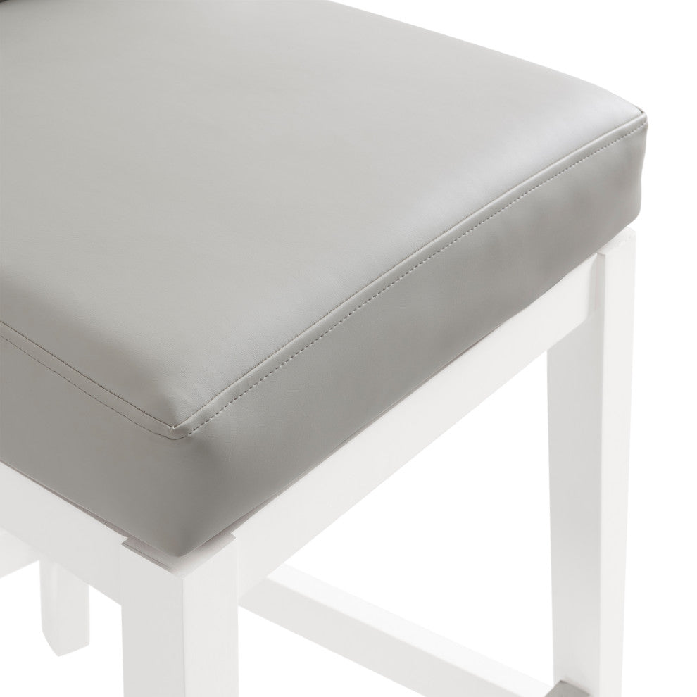 Ellie Bar Stool With Back, White, Counter Height
