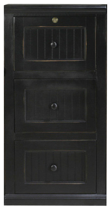 Eagle Furniture Coastal 3-Drawer File Cabinet, Iron Ore