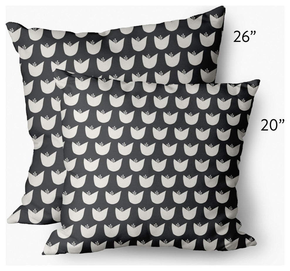 Simple Tulip Design Decorative Throw Pillow, Pepper, 26"x26"