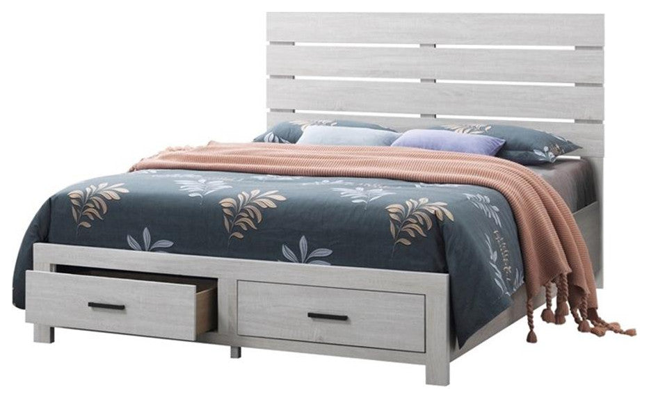 Coaster Brantford 4-piece Queen Storage Wood Bedroom Set in Coastal White