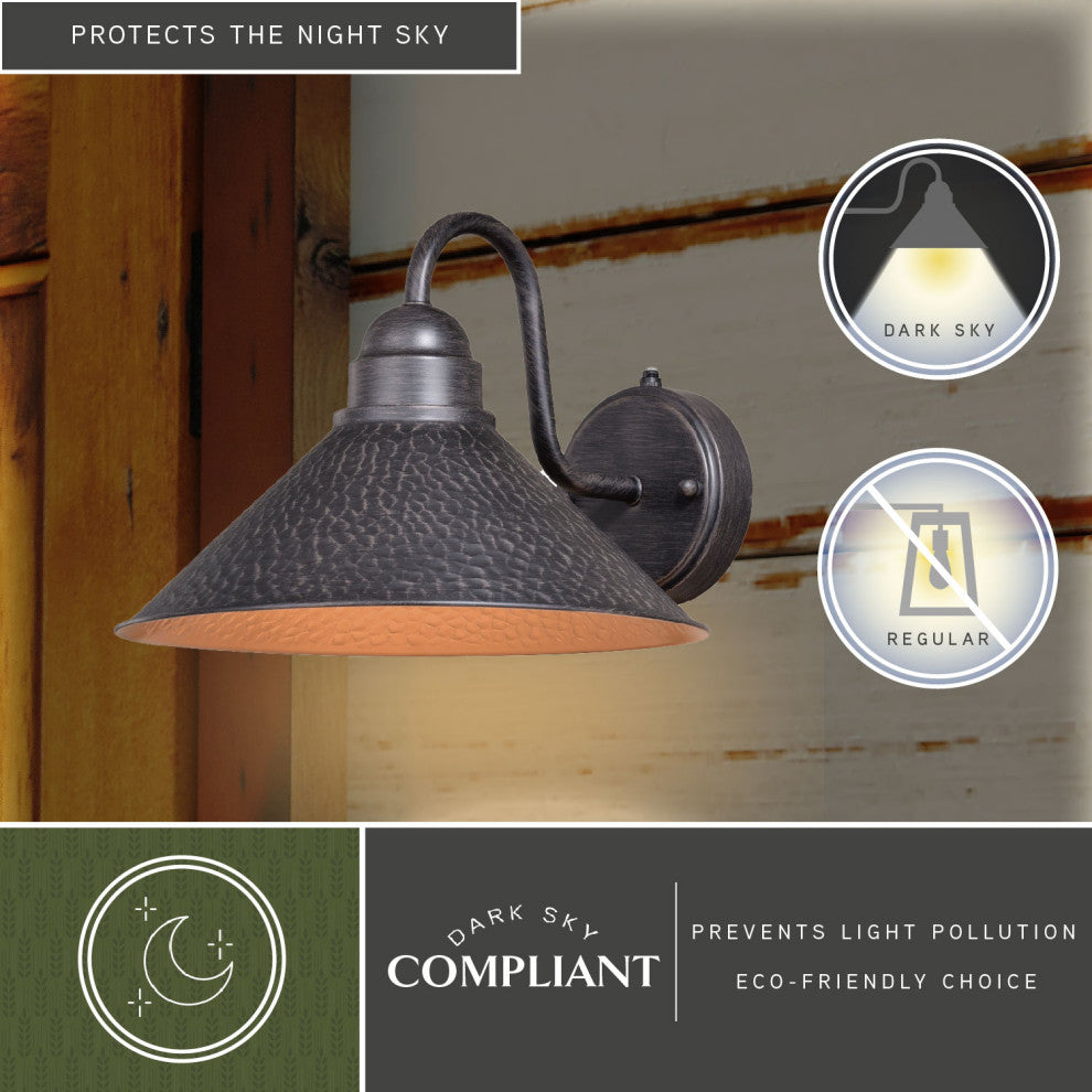 Outland 12" Outdoor Wall Light Aged Iron and Light Gold