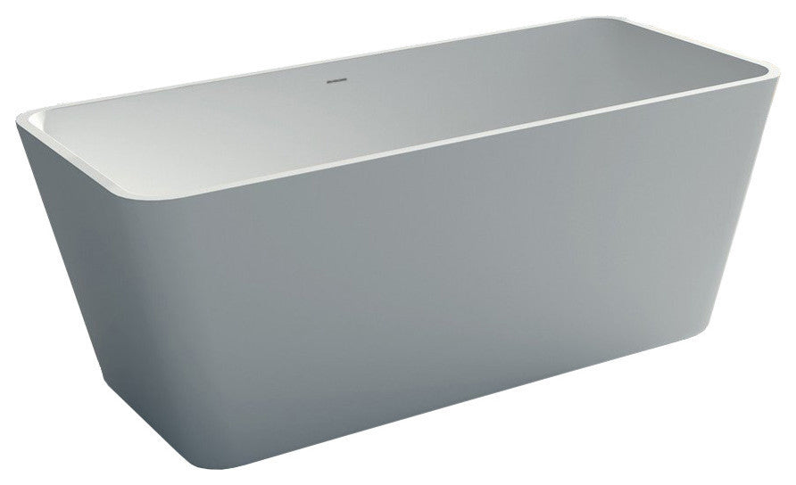 ADM Rectangular Freestanding Bathtub, Matte White, 58.3"