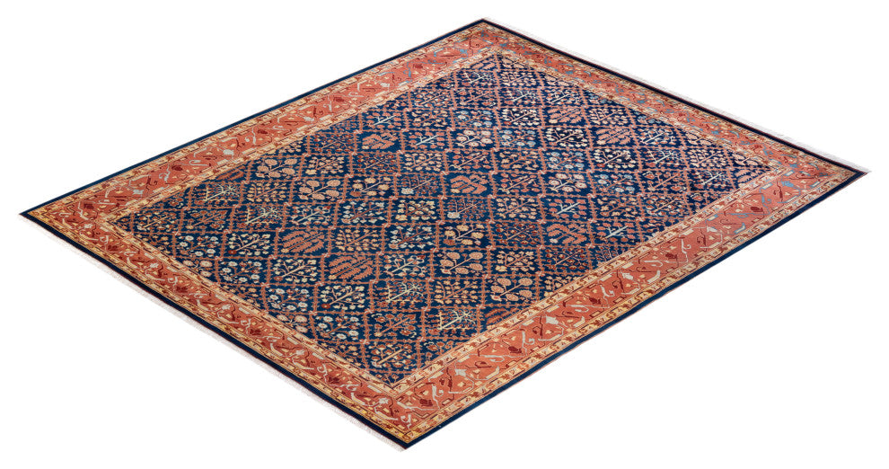 Eclectic, One-of-a-Kind Hand-Knotted Area Rug Blue, 9'1"x11'1"