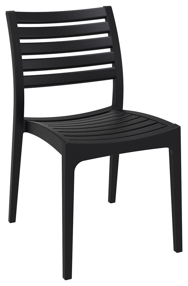 Ares Resin Rectangle Dining Set With 6 Chairs, Black