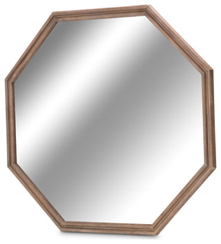 Hudson Ferry Octagonal Wall Mirror - Driftwood Brown