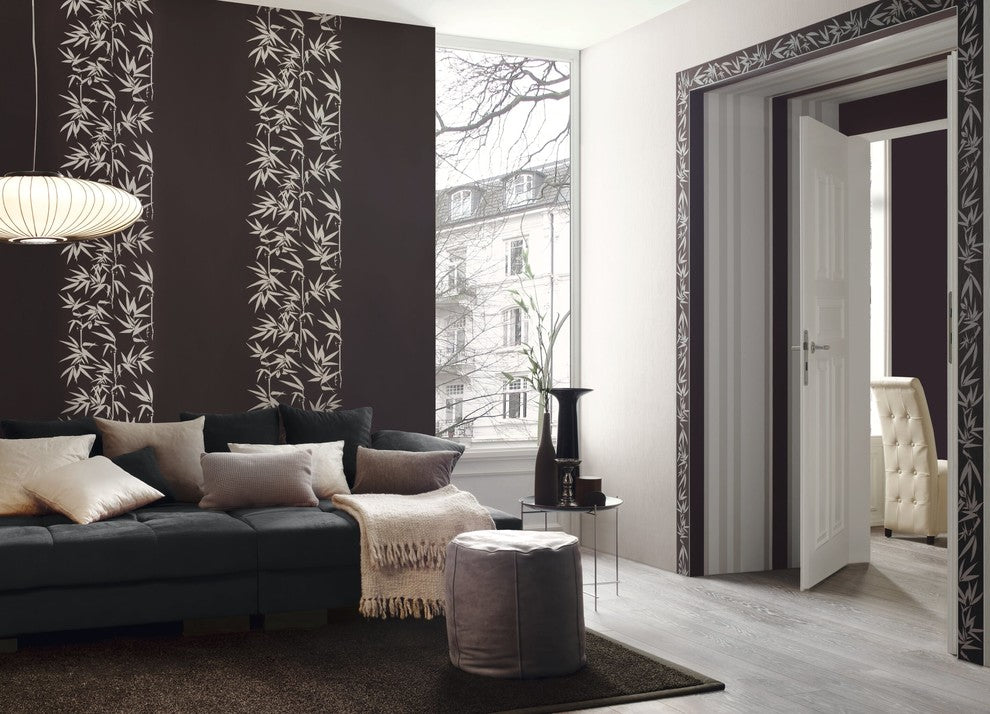 Jette2, Grass Textured Embossed Bamboo Natural Gray Wallpaper Roll