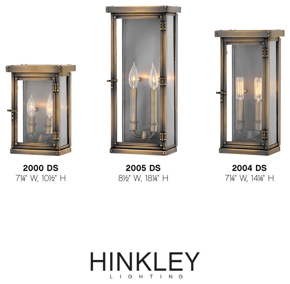 Hinkley Hamilton Medium Wall Mount Lantern, Dark Antique Brass